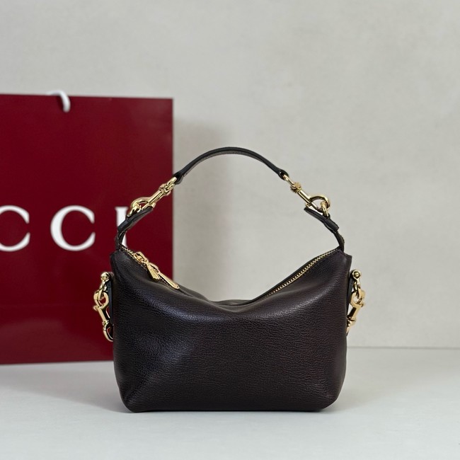 Gucci Brera small crossbody bag 871595 dark brown leather