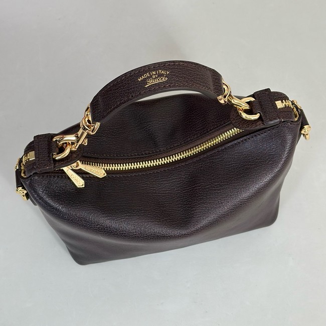 Gucci Brera small crossbody bag 871595 dark brown leather