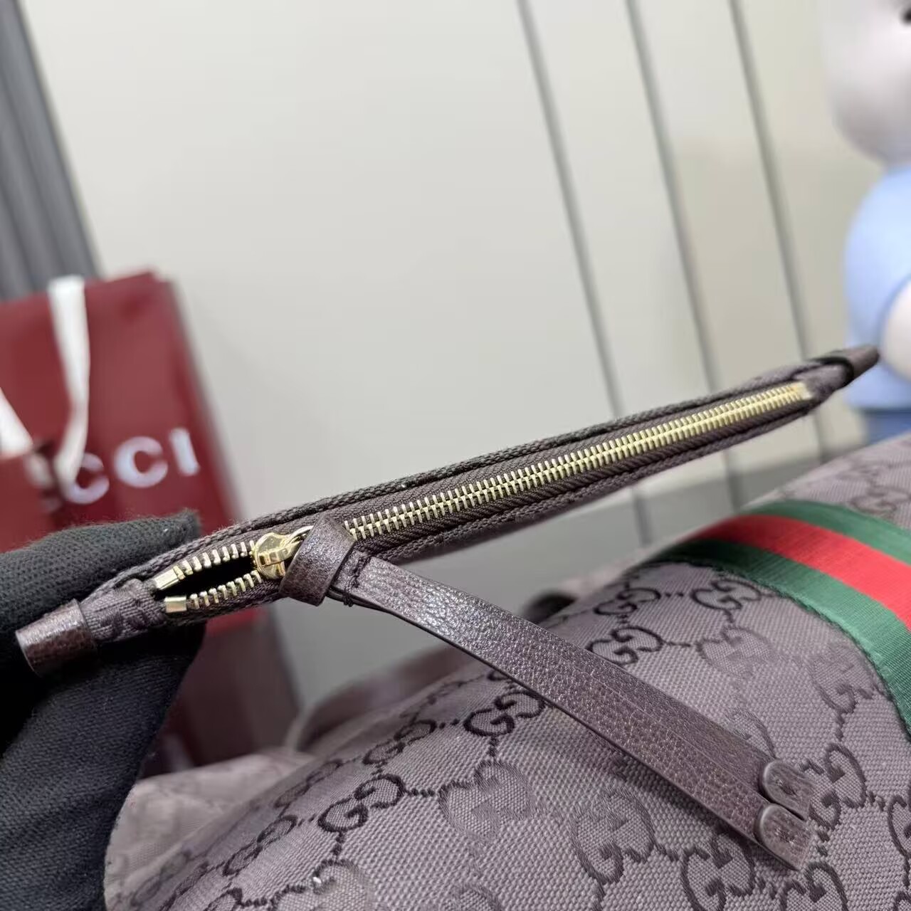 Gucci Giglio Large Tote Bag Variation GG Canvas 853971 Dark Brown