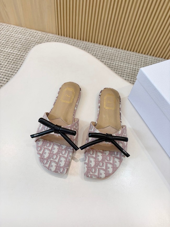 Dior Bow Slide Dior Oblique Embroidered Cotton KCO623-1