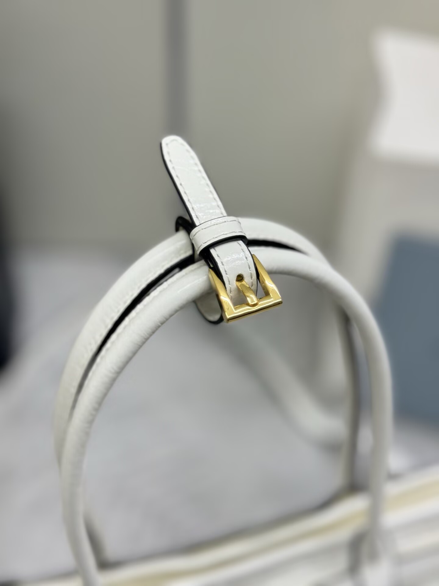 Prada Bonnie Leather Tote Bag 1BA433 White