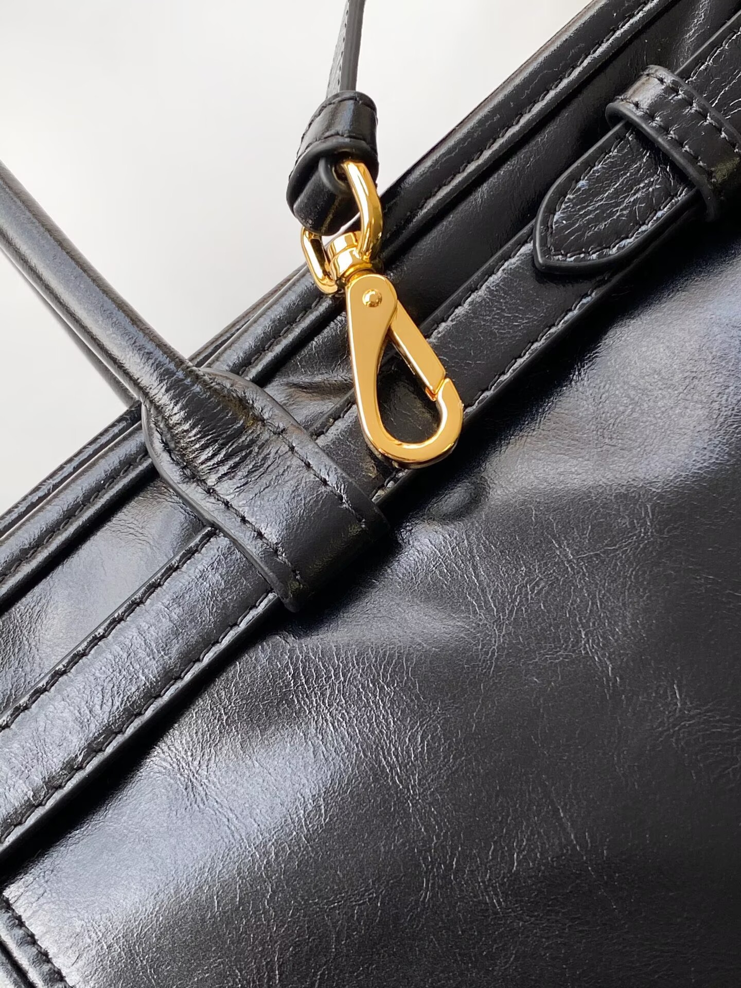 Prada Large Bonnie Leather Tote Bag 1BA439 Black