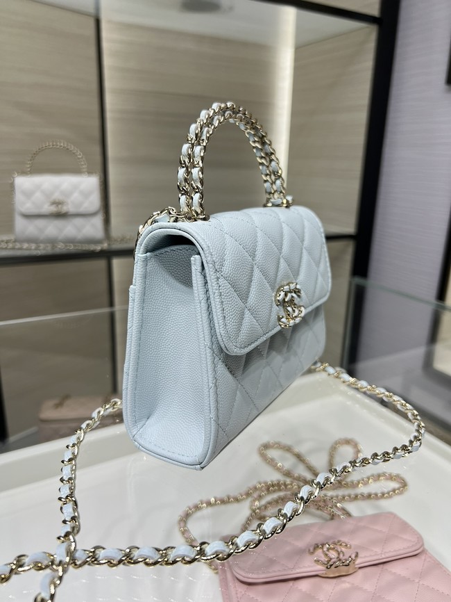 CHANEL CLUTCH WITH CHAIN AP3237 ice blue