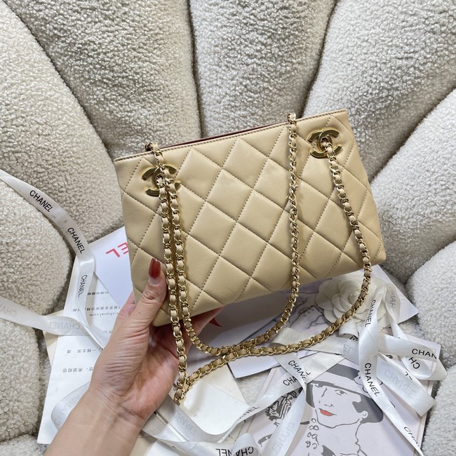 CHANEL Small Tote Lambskin AS6248 apricot