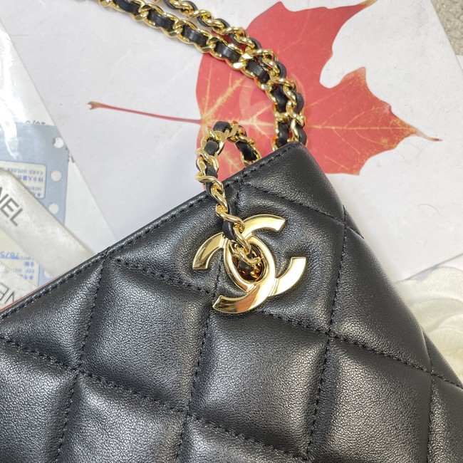 CHANEL Small Tote Lambskin AS6248 black