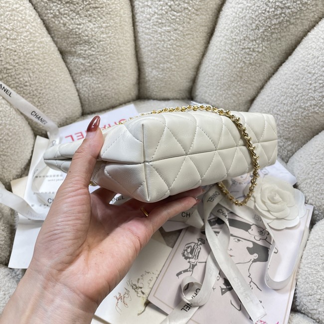 CHANEL Small Tote Lambskin AS6248 white