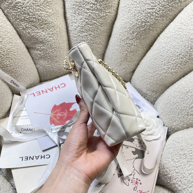 CHANEL Small Tote Lambskin AS6248 white