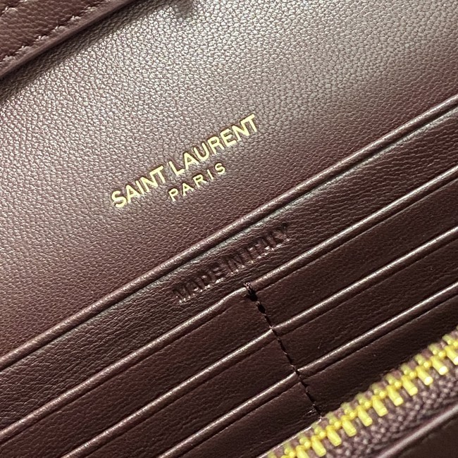 SAINT LAURENT WOC Classic Monogramme Flap Bag 360452 BURGUNDY