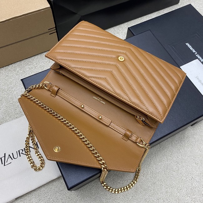 SAINT LAURENT WOC Classic Monogramme Flap Bag 360452 Camel