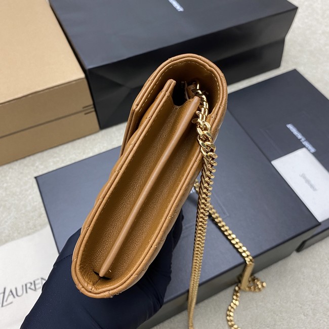 SAINT LAURENT WOC Classic Monogramme Flap Bag 360452 Camel