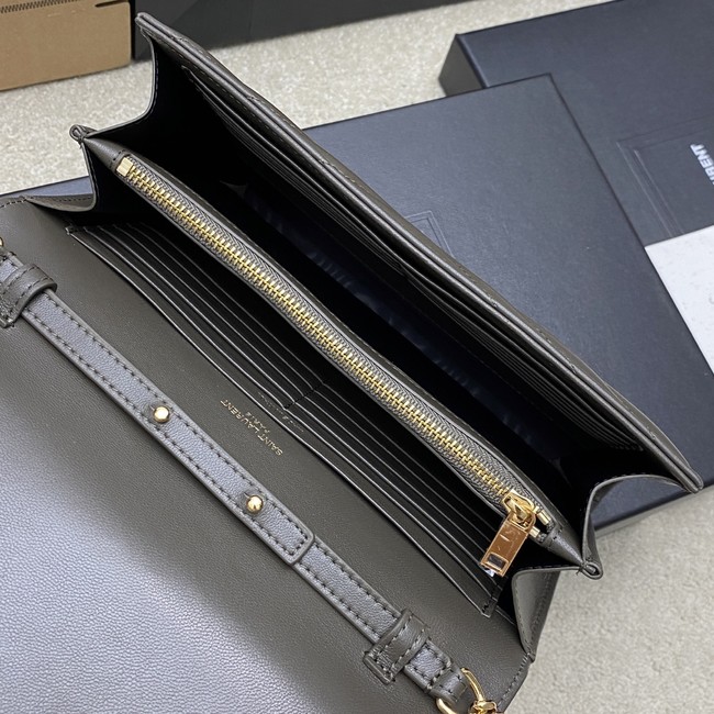 SAINT LAURENT WOC Classic Monogramme Flap Bag 360452 Khaki