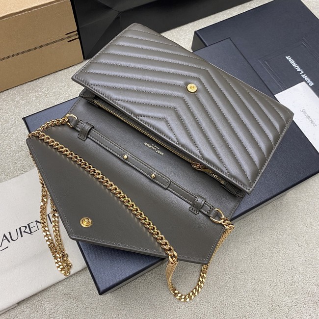 SAINT LAURENT WOC Classic Monogramme Flap Bag 360452 Khaki