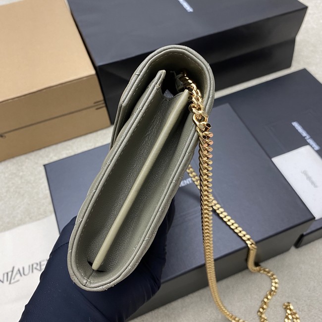 SAINT LAURENT WOC Classic Monogramme Flap Bag 360452 dark gray