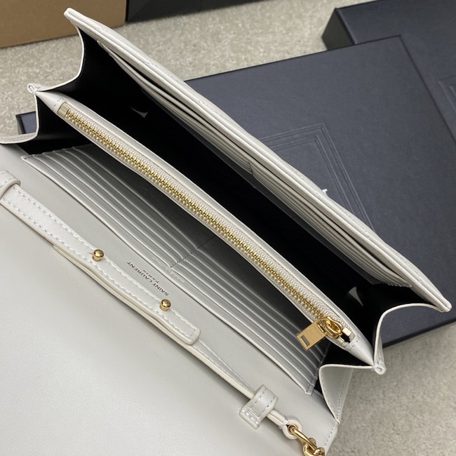 SAINT LAURENT WOC Classic Monogramme Flap Bag 360452 light gray