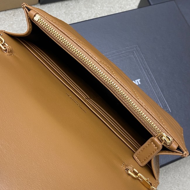 SAINT LAURENT WOC Classic Monogramme Flap Bag 441974 Camel