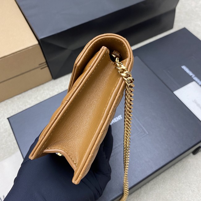 SAINT LAURENT WOC Classic Monogramme Flap Bag 441974 Camel