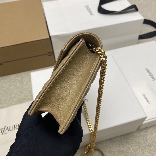 SAINT LAURENT WOC Classic Monogramme Flap Bag 441974 Khaki