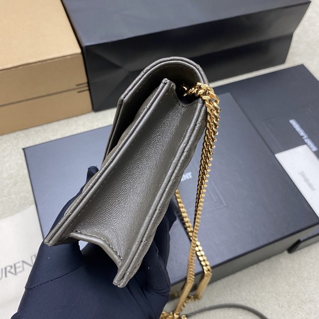 SAINT LAURENT WOC Classic Monogramme Flap Bag 441974 dark gray