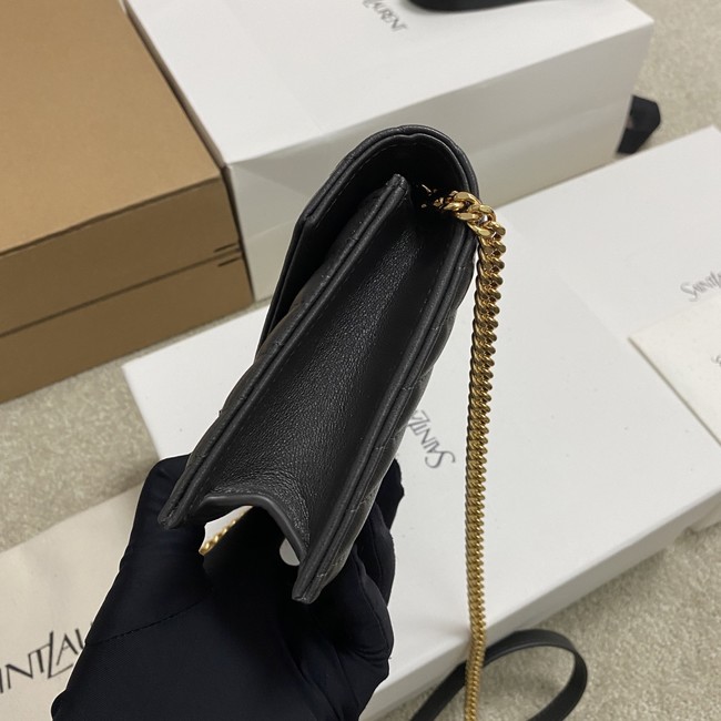 SAINT LAURENT WOC Classic Monogramme Flap Bag 441974 dark gray