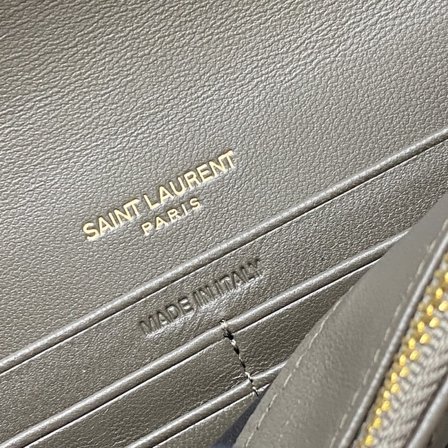 SAINT LAURENT WOC Classic Monogramme Flap Bag 441974 dark gray