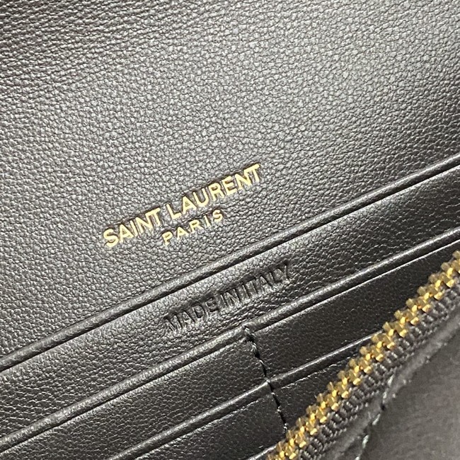 SAINT LAURENT WOC Classic Monogramme Flap Bag 441974 dark gray