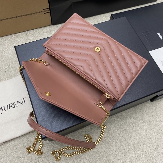 SAINT LAURENT WOC Classic Monogramme Flap Bag 441974 dark pink