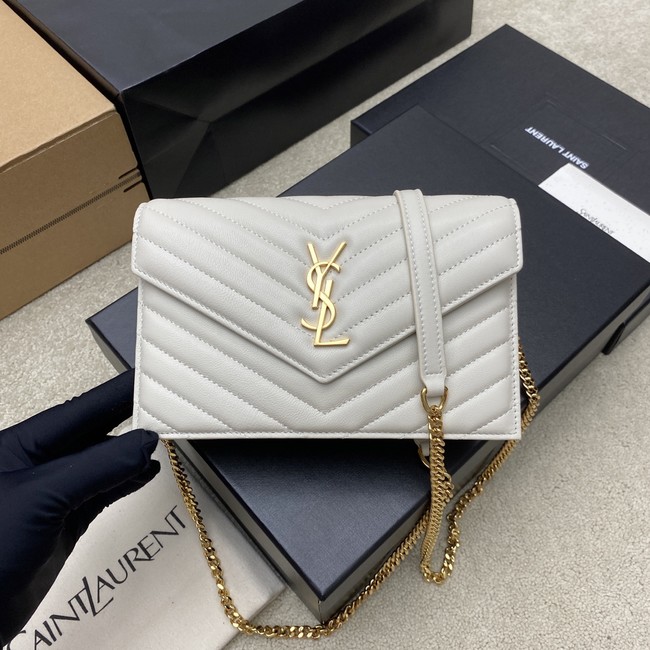 SAINT LAURENT WOC Classic Monogramme Flap Bag 441974 white