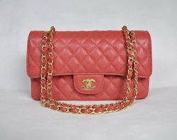Chanel 2.55 Quilted Flap Bag 1112 Red with Gold Hardware