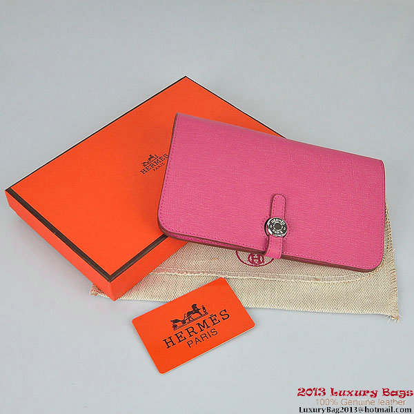 Hermes Dogon Wallet Travel Case H001 Peach
