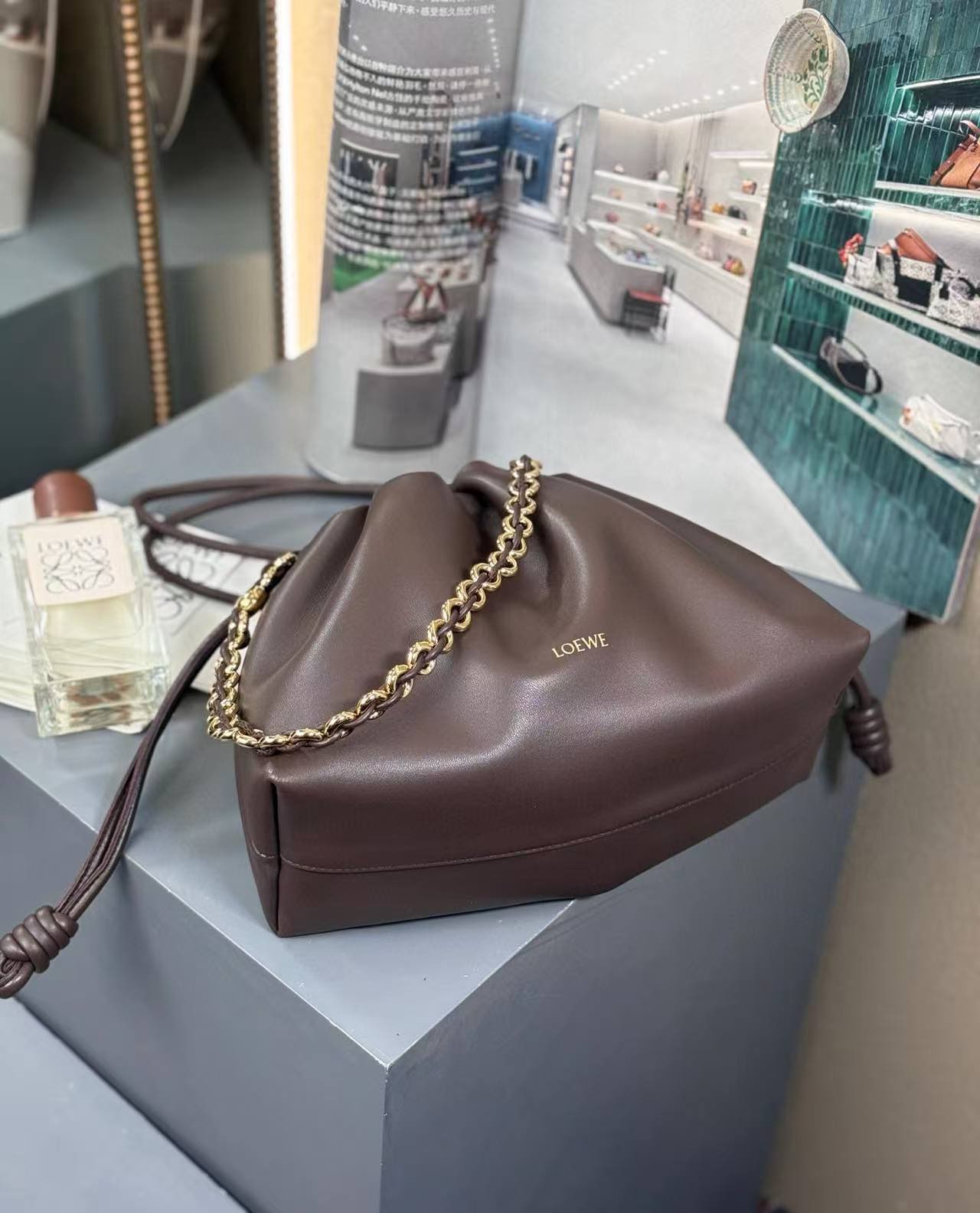 Loewe Napa Lamb Leather Flamenco Purse 80696 dark brown 