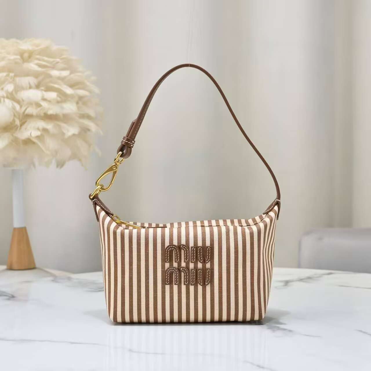 Miumiu top handle bag 5NE841 Brown