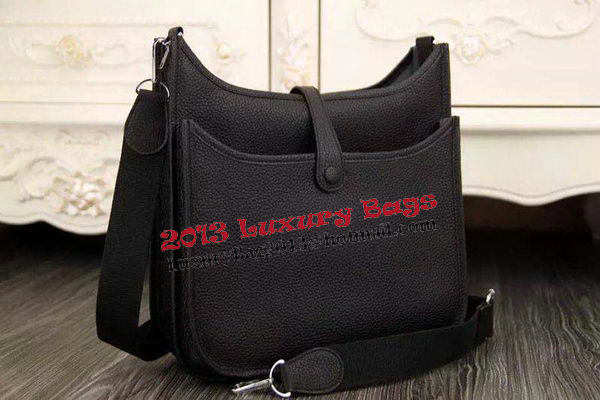 Hermes Evelyne 28cm Messenger Bag Original Leather H1188 Black Hermes Evelyne 28cm Messenger Bag Original Leather H1188 Black