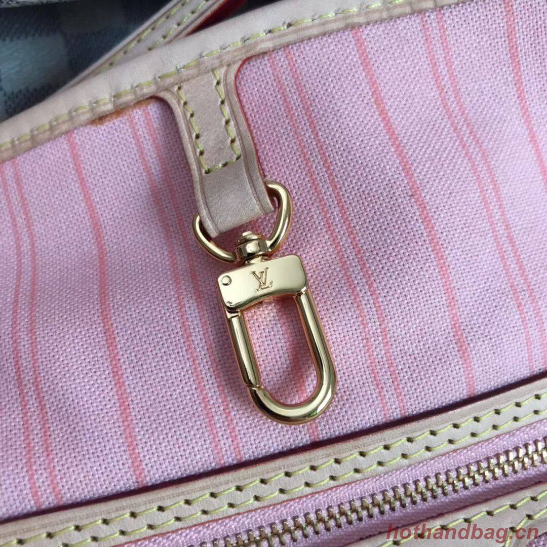 Louis Vuitton Damier Azur Original Leather Bolso NEVERFULL GM N41604 Pink