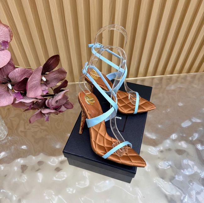 Saint Laurent in satin crepe and rhinestones Heel 10CM 69014-2 Saint Laurent in satin crepe and rhinestones Heel 10CM 69014-2