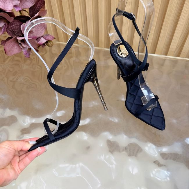 Saint Laurent in satin crepe and rhinestones Heel 10CM 69014-5 Saint Laurent in satin crepe and rhinestones Heel 10CM 69014-5