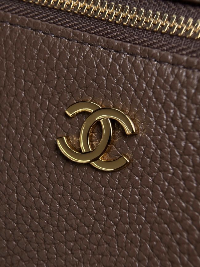 Chanel Large Vanity with chain AS6473 dark brown Chanel Large Vanity with chain AS6473 dark brown