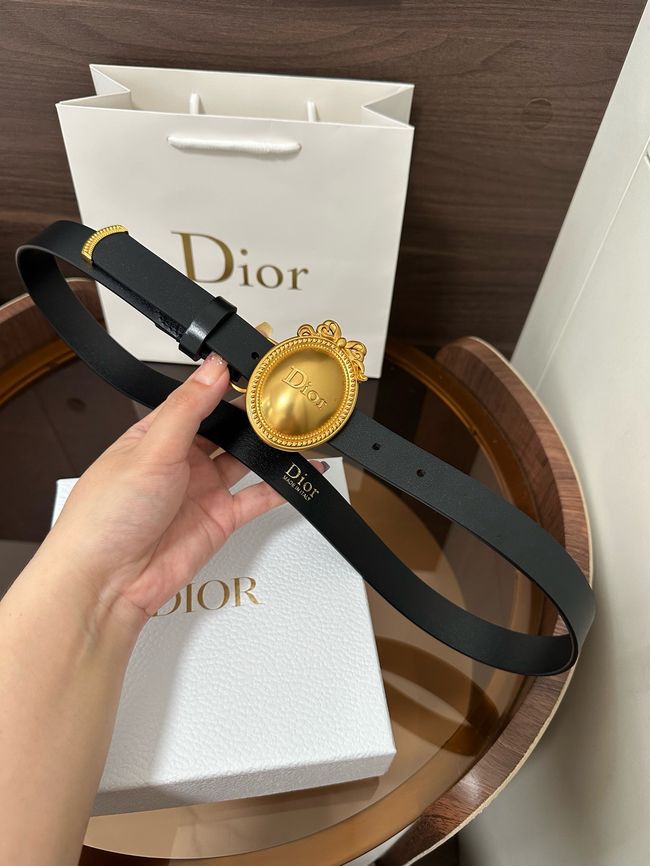 Dior Medaillon Belt Smooth Calfskin 25 MM B1022Q black
