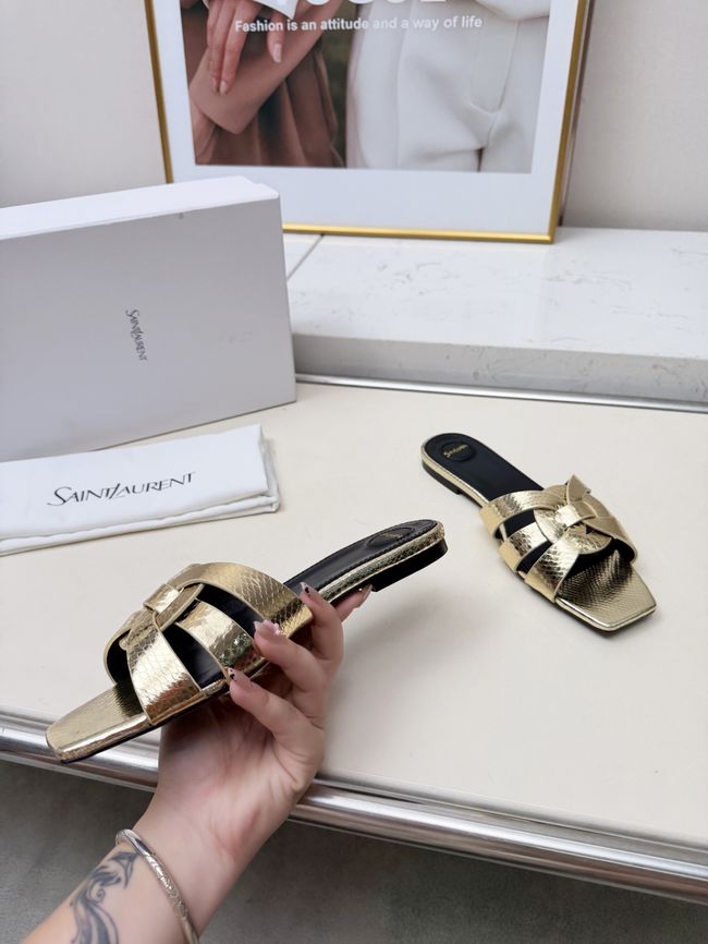 Saint Laurent tribute SANDALS in smooth leather 875936-12